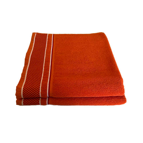 Bath Towels & Mats FMF 2 Pack Dobby Bath Towel 70 x 145cm Orange
